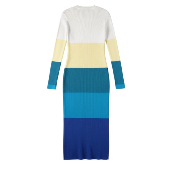 Staud Ribbed Colorblock Button-Front Midi Dress – NWT – Size XL MSRP $325 - Picture 3 of 5